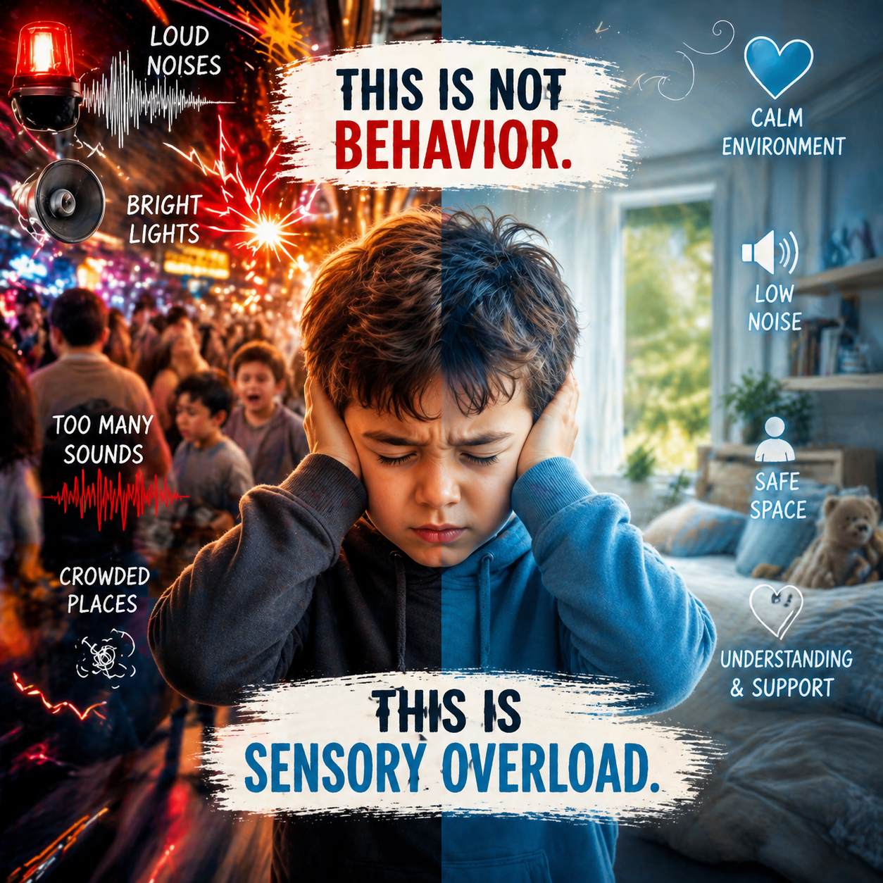 Autism sensory overload vs calm environment — how sensory differences affect autistic children at school and at home