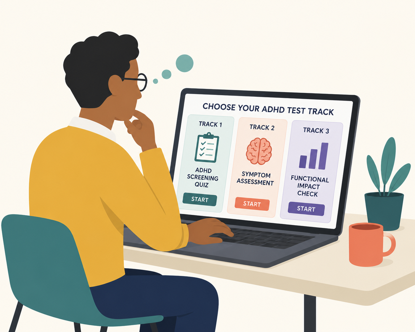 Choosing a test track option: teacher, parent, or adult