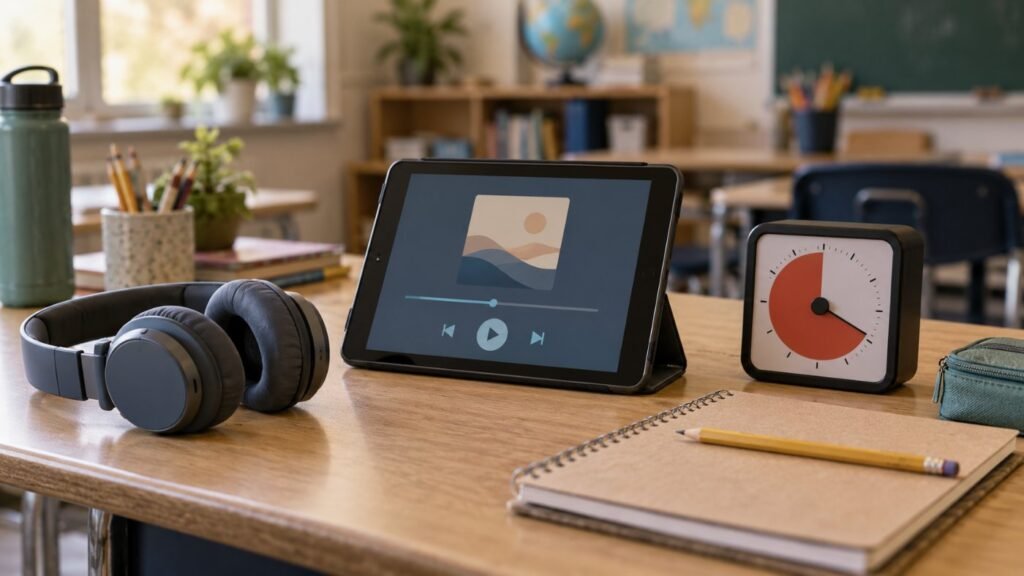 Classroom accommodations like audiobooks, headphones and extra time