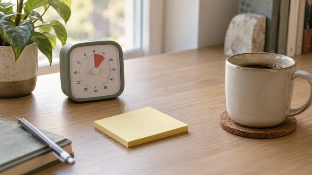 ADHD paralysis: one sticky note and a short timer for a single small step