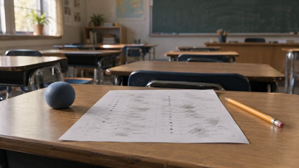 Anxiety in the classroom: a test paper with many erasures