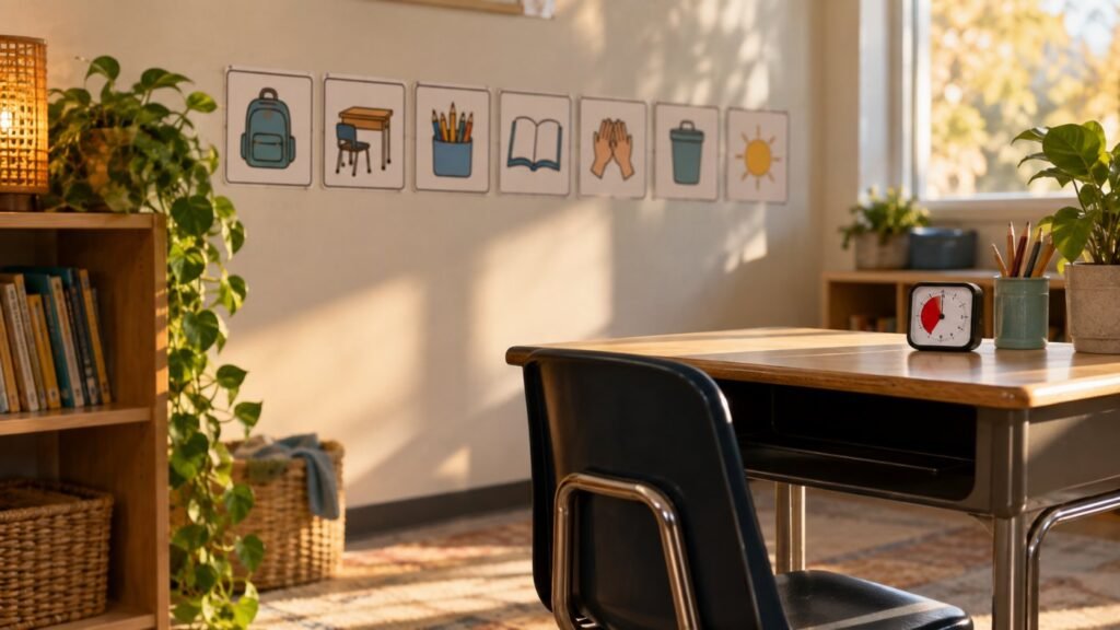 Visual classroom routines that support behavior IEP goals