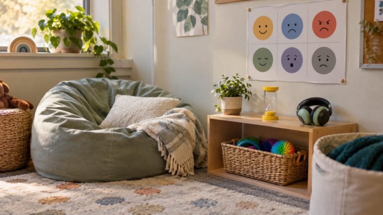 Calm corner set up in a classroom