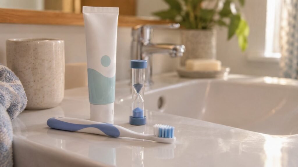 Toothbrushing routine at home, one of the dentist tips for autistic children