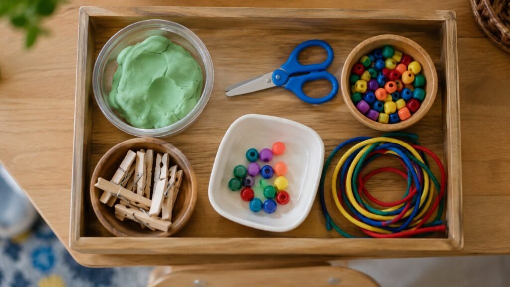 Fine motor tools tray for fine motor IEP goals