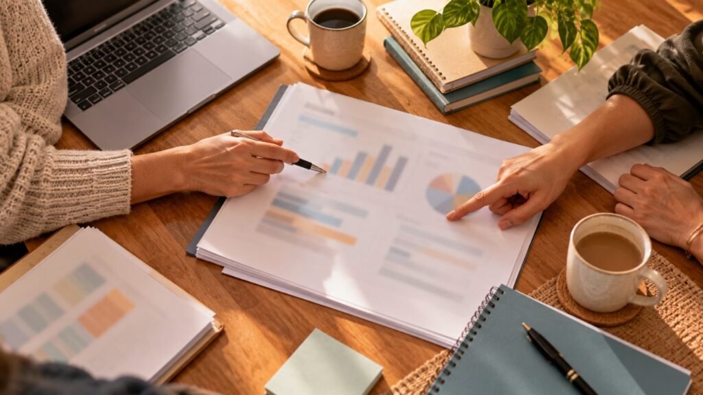 Independent educational evaluation: parent and evaluator reviewing a report