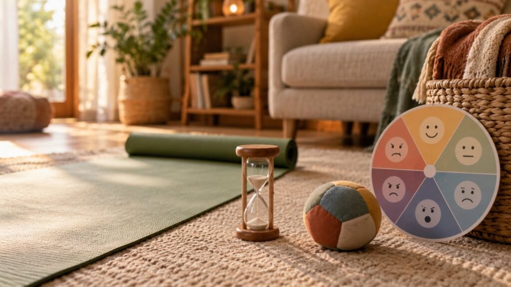 Interoception and emotional regulation: a mat, timer and feelings wheel for body awareness activities at home