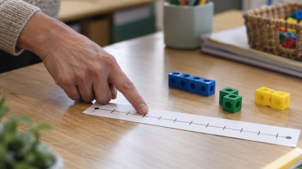 Number line instruction for math calculation IEP goals