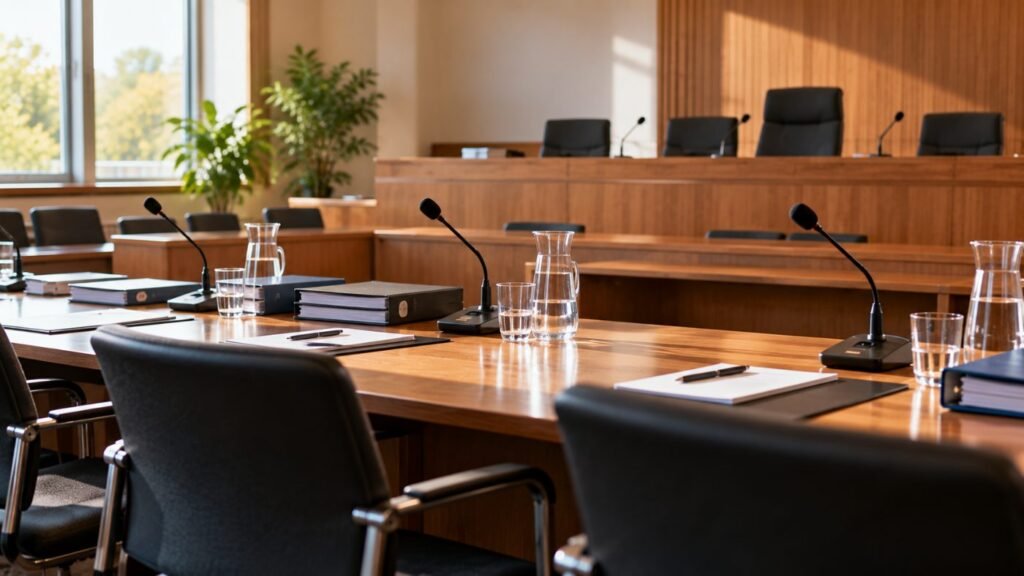 Mediation vs due process: a formal hearing room