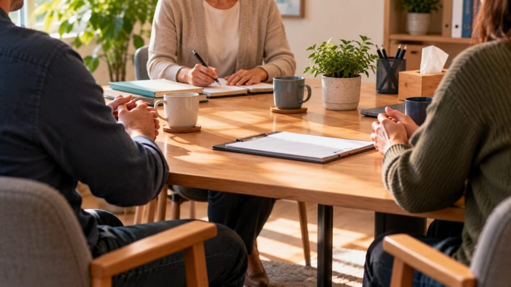 Mediation vs due process: a mediation meeting around a table