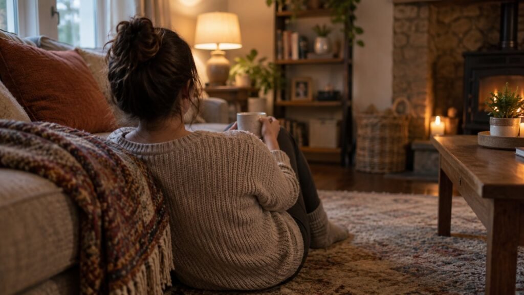 Meltdown vs tantrum: a parent sits calmly on the living room floor after a hard moment