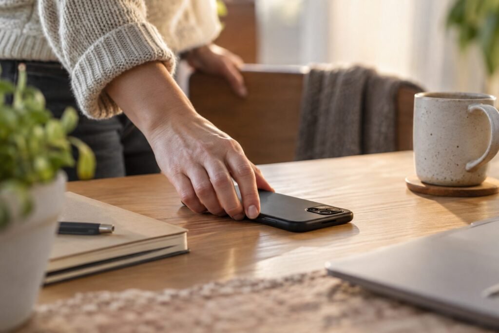 Oppositional behavior in adults: putting a phone face down to pause