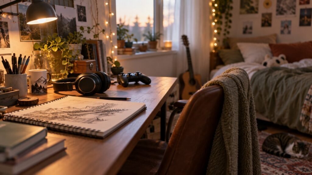 PDA in teenagers: a cozy bedroom space with personal interests