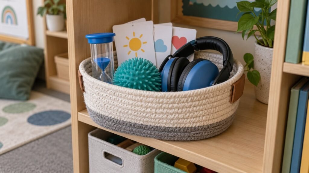 A calm down kit supports self-regulation IEP goals
