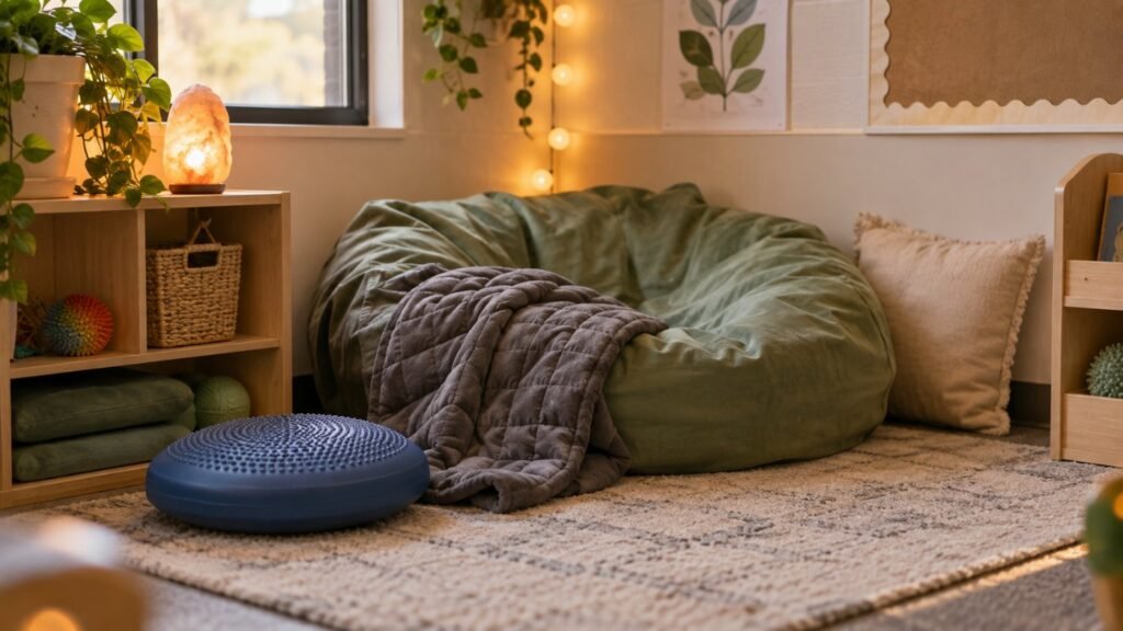 Sensory corner supporting sensory processing IEP goals