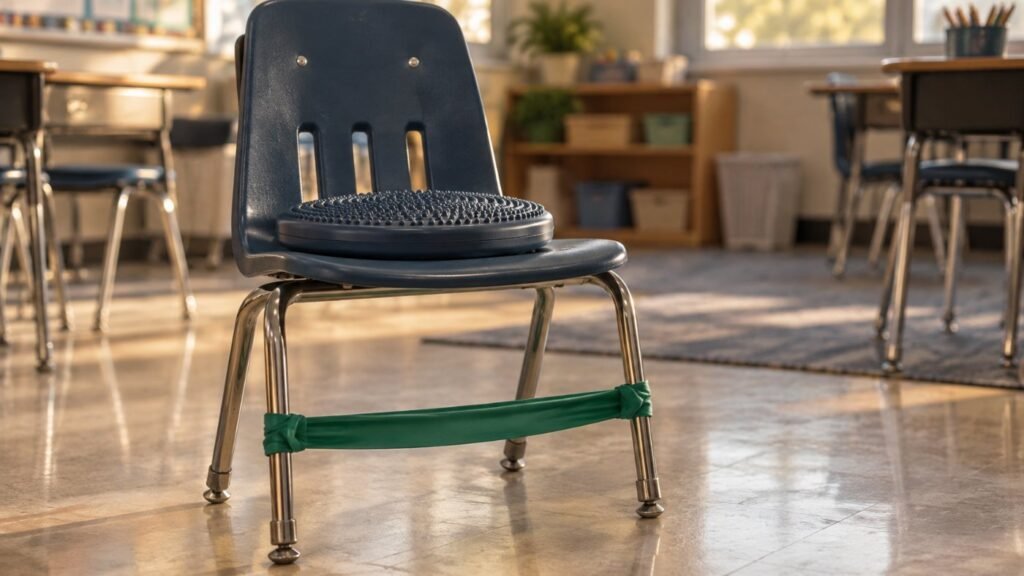 Wobble seat and chair band for sensory processing