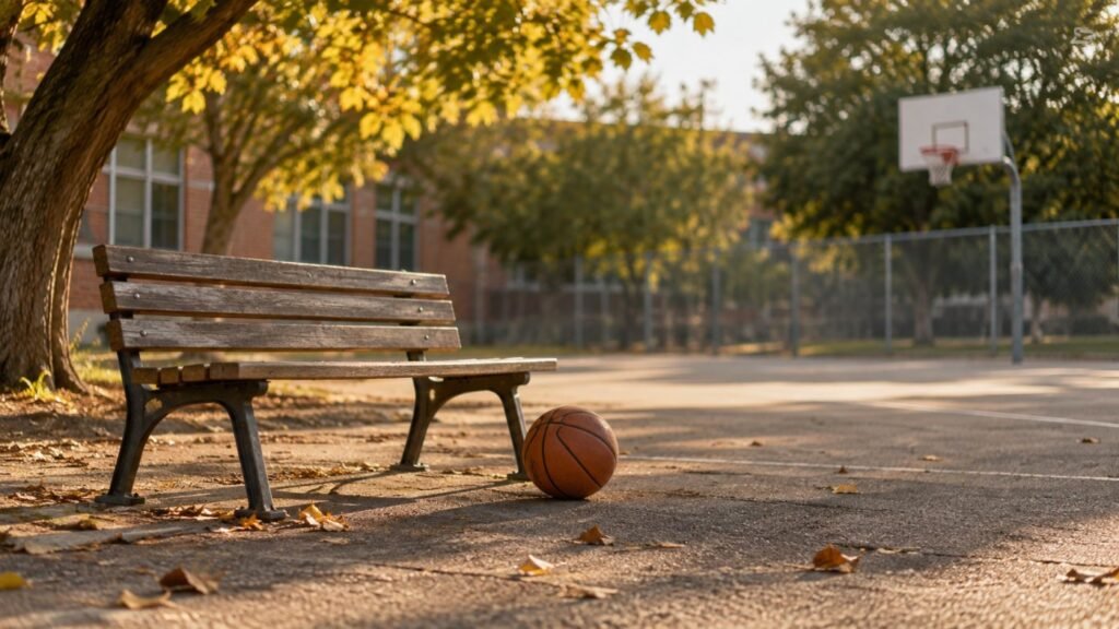 Playground bench where social skills IEP goals are practiced