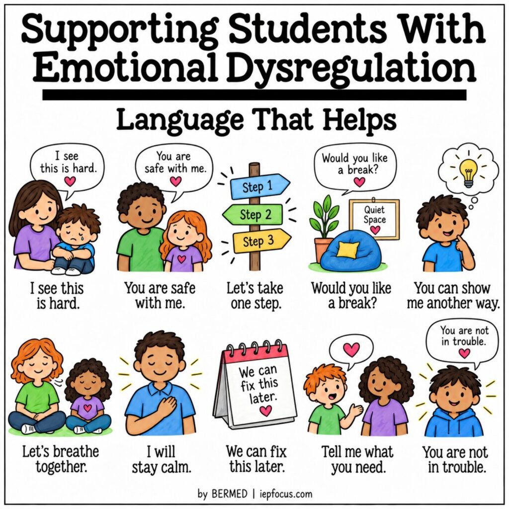 Language that helps students with emotional dysregulation