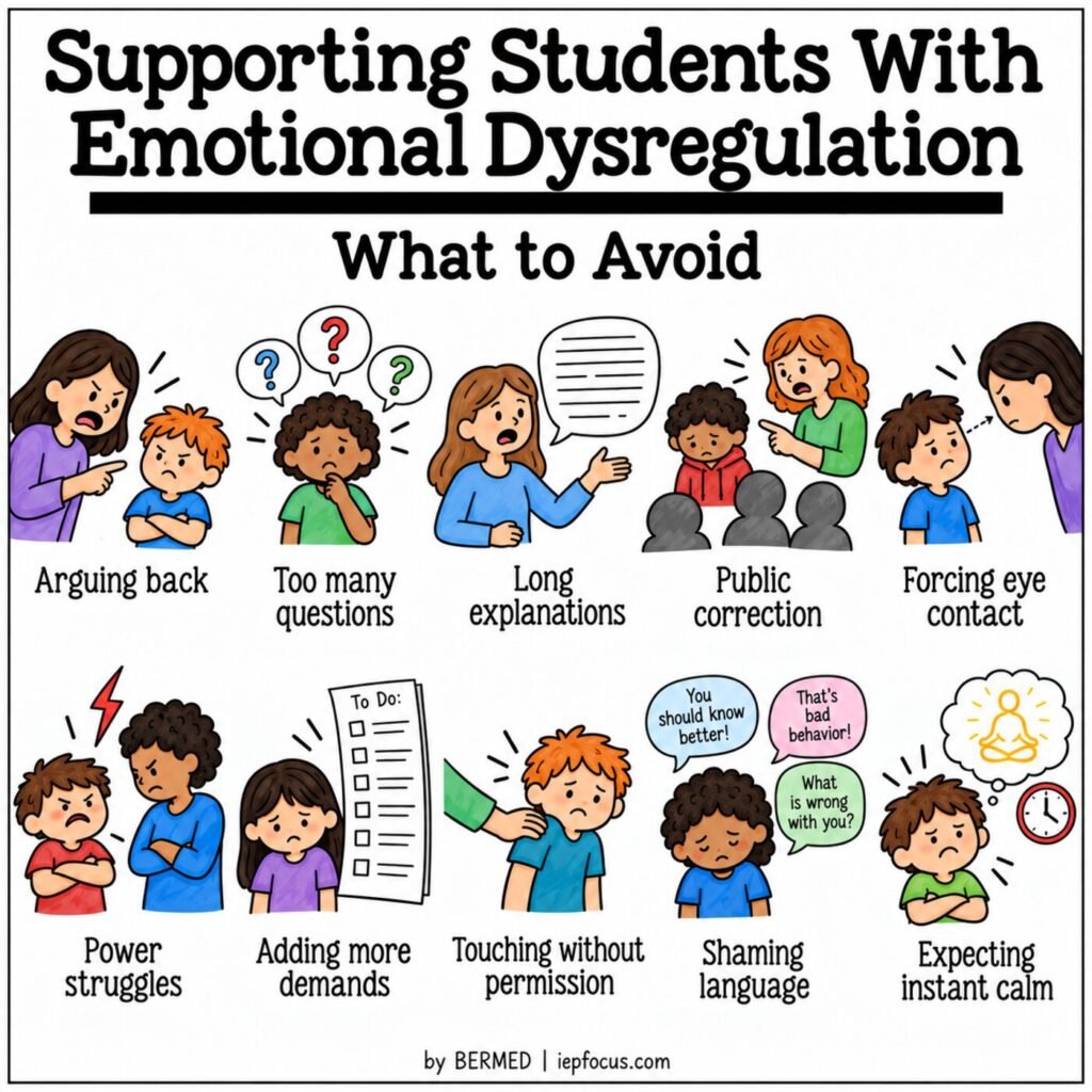 What to avoid when supporting emotional dysregulation
