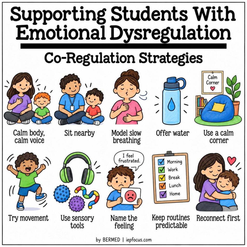 Co-regulation strategies for students with emotional dysregulation