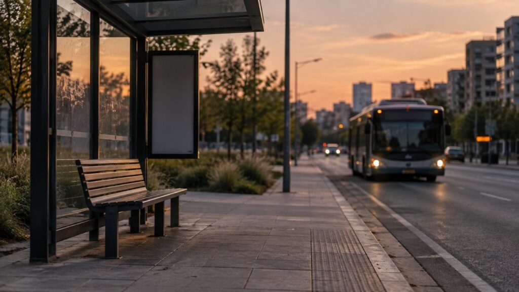 Bus stop for community transportation transition goals